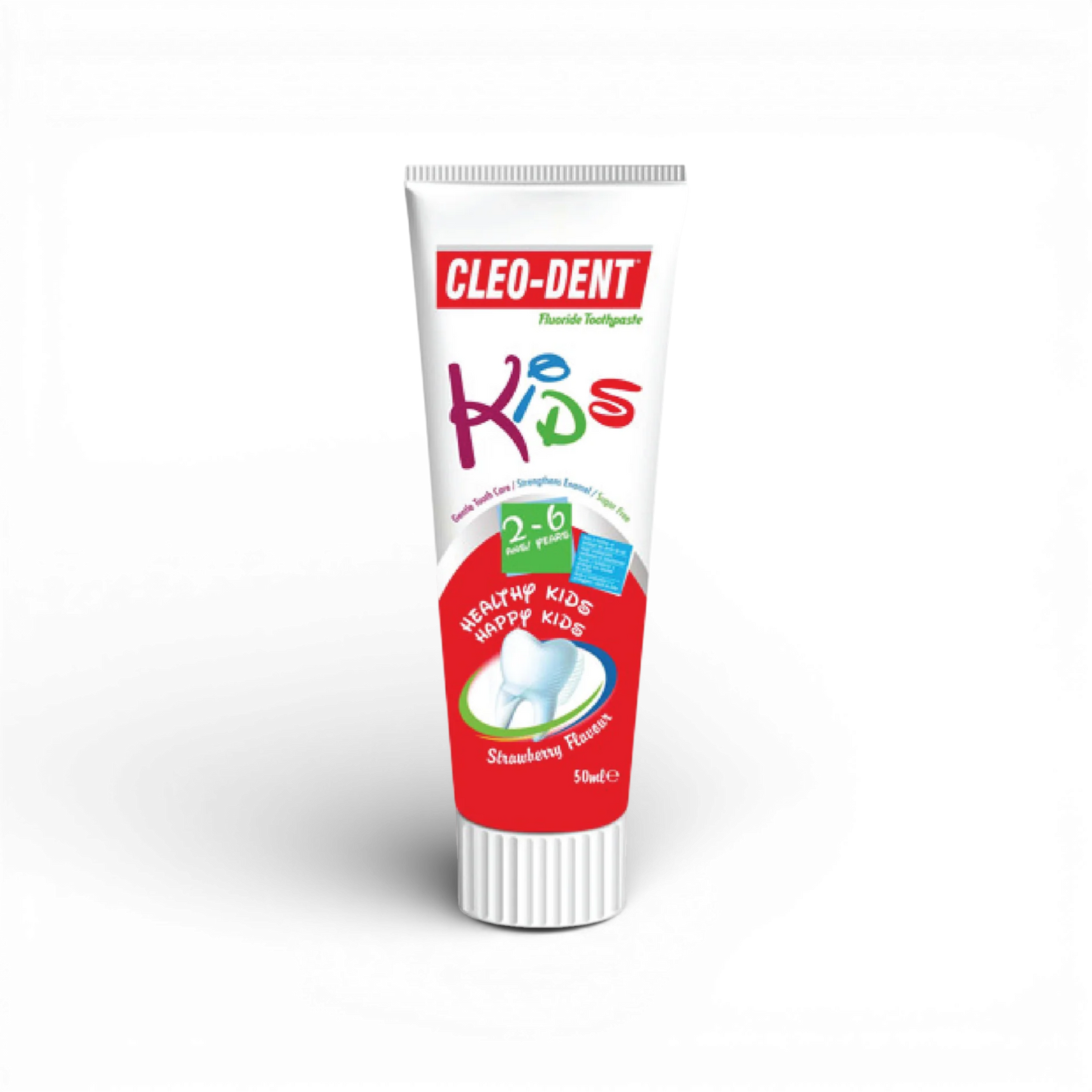 Cleo-Dent Kids Fluoride Toothpaste (Strawberry) 2–6 Years – 50ml