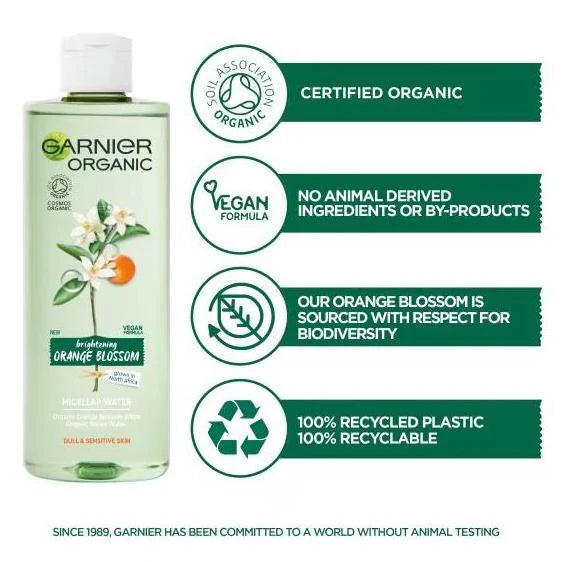 Garnier Organic Micellar Water with Orange Blossom – 400ml