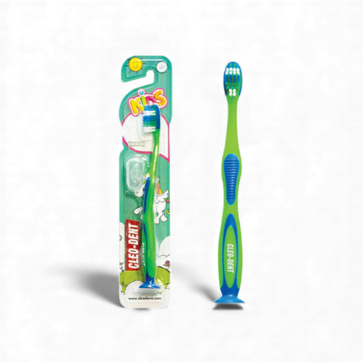 Cleo-Dent Kids Toothbrush Soft 2–7 Years – Green & Blue