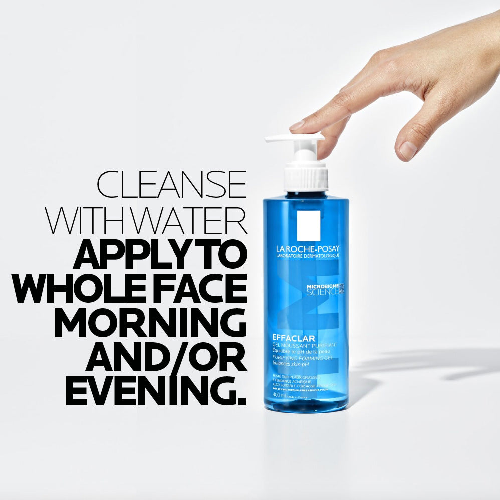 La Roche-Posay Effaclar Foaming Cleansing Gel for Oily & Acne-Prone Skin 400ml & 200ml