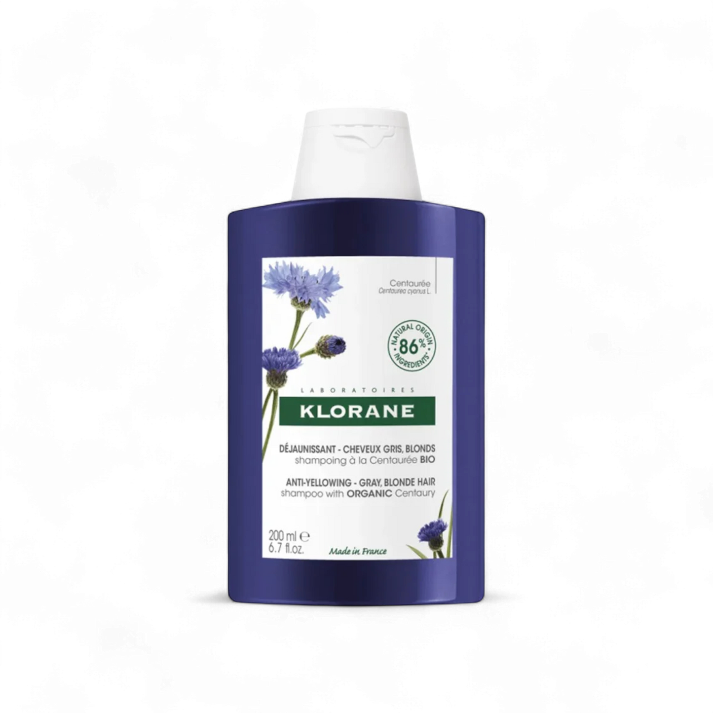 Klorane Anti-Yellowing Shampoo With Organic Centaury For Gray & Blonde Hair 200ml