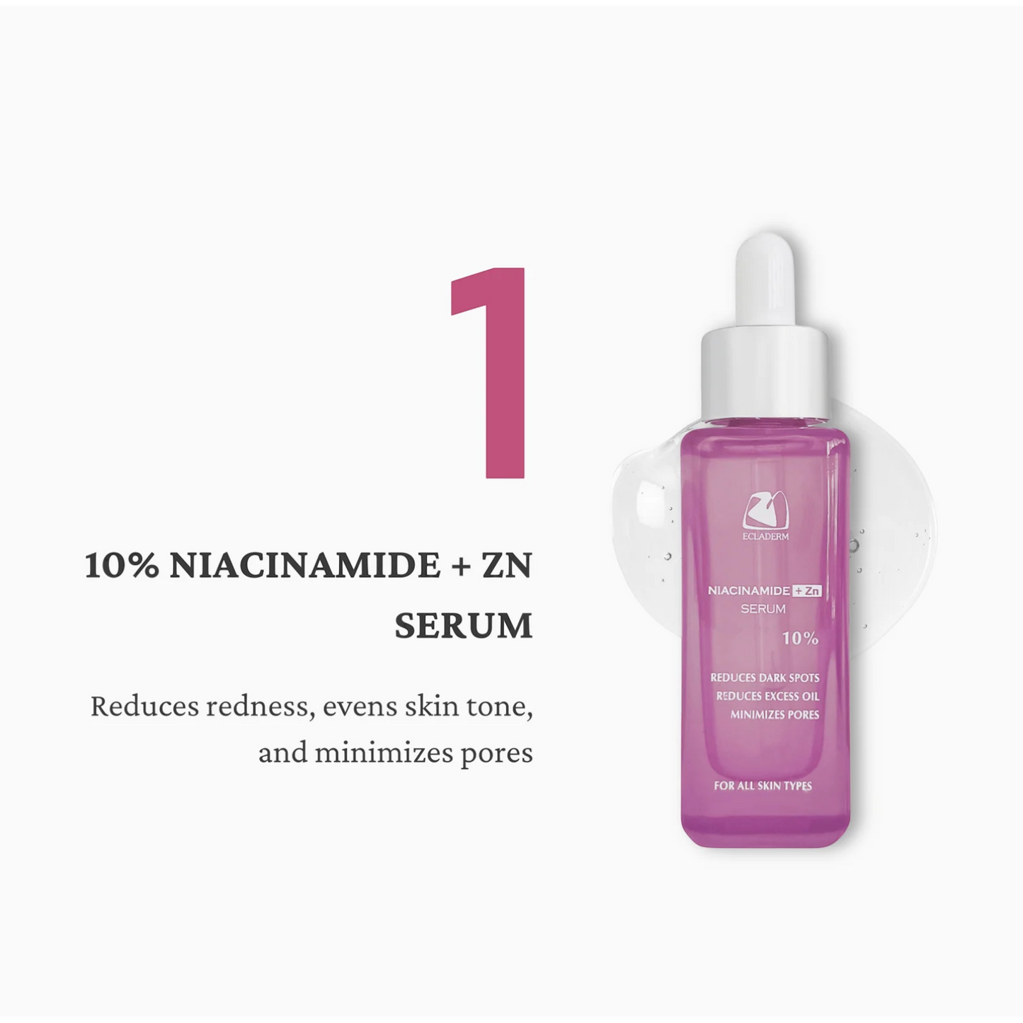 Ecladerm 10% Niacinamide + Zinc Serum For All Skin Types 30ml