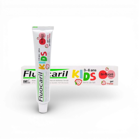Fluocaril Kids Bi-Fluoré Strawberry Gel Toothpaste 3–6 Years – 100mg