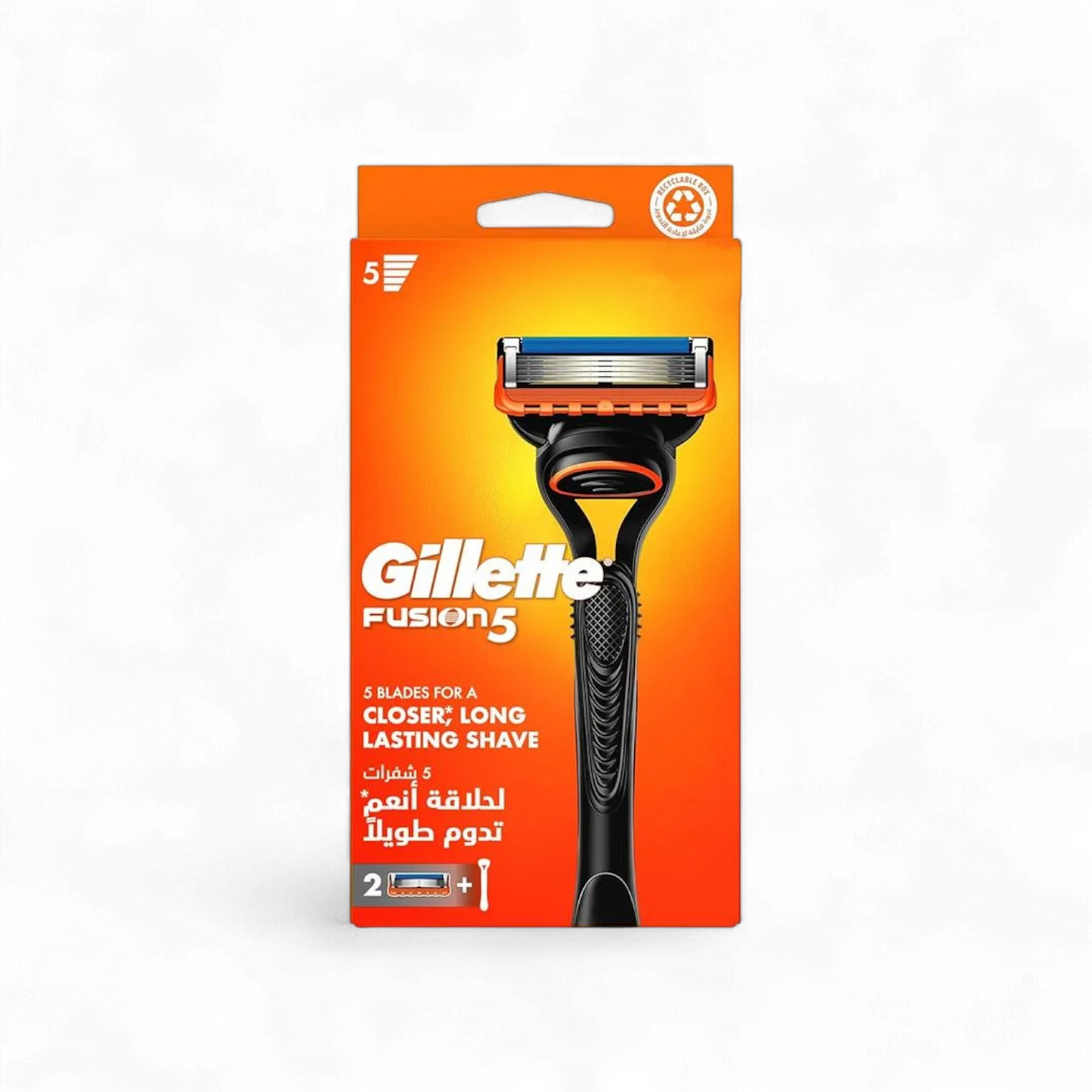 Gillette Fusion5 Shaver with 2 Spare Blades – 2 Pcs