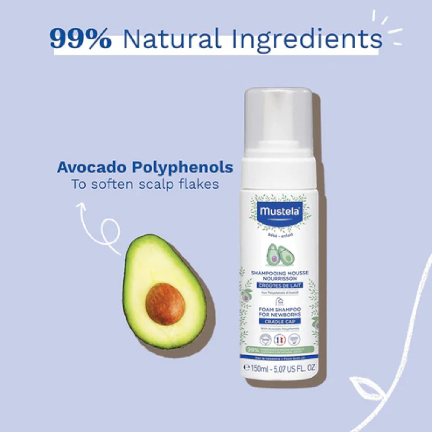 Mustela Newborn Baby Foam Shampoo 150ml