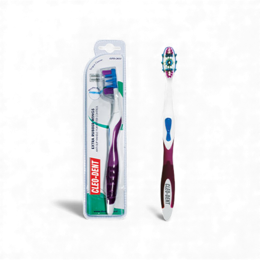 Cleo-Dent Extra Rubber Wings Toothbrush (Maxi Clean) – Hard