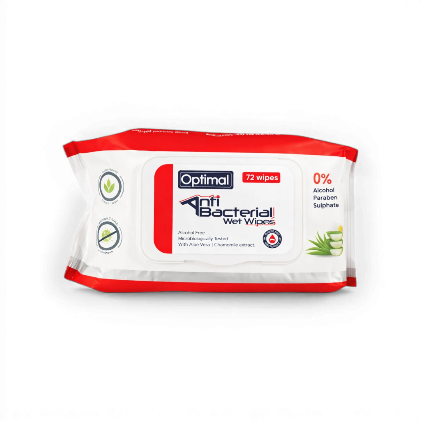 Optimal Anti-Bacterial Wet Wipes – 72 Wipes