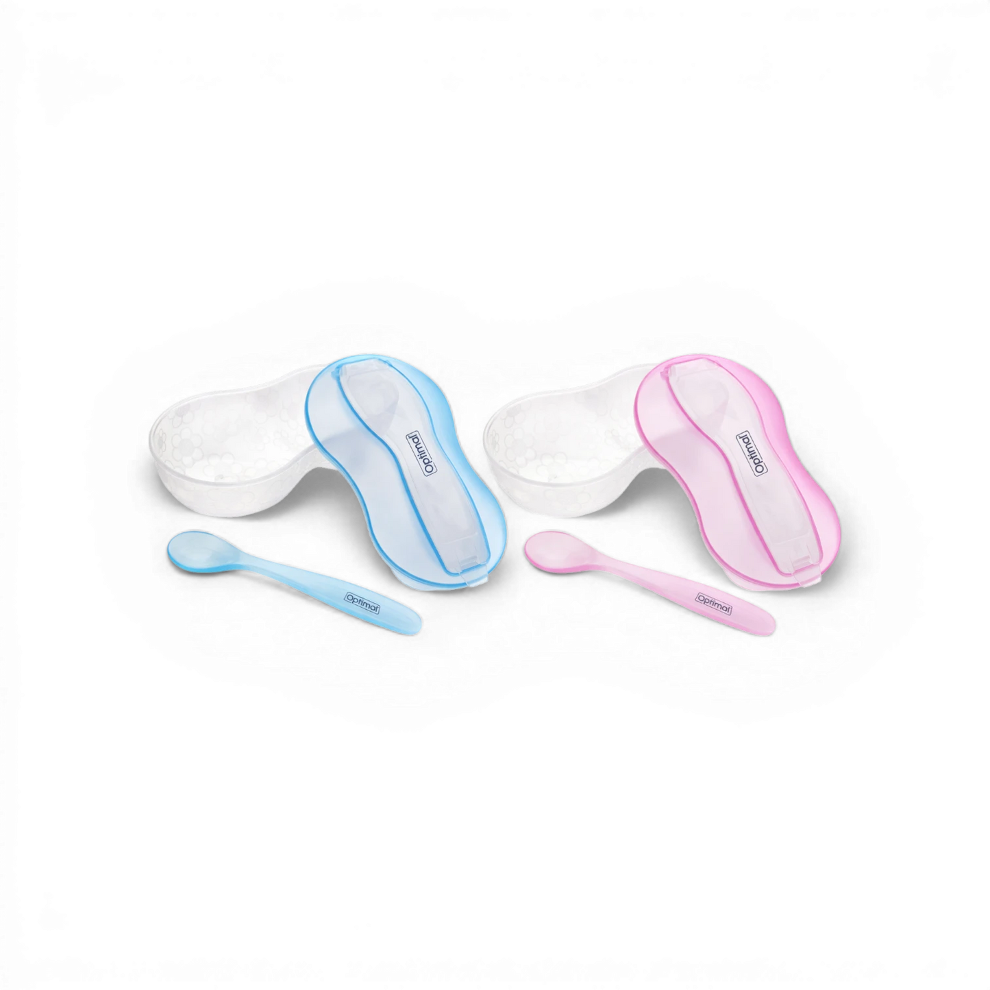 Optimal Grinding Feeding Bowl with Spoon – 4+ Months - Blue or Pink
