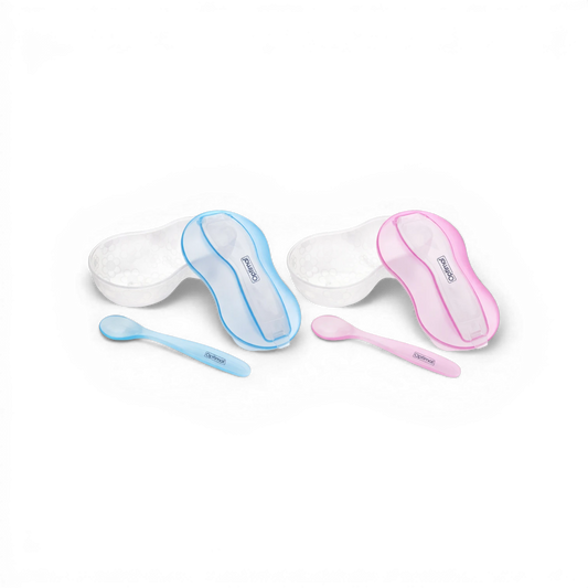 Optimal Grinding Feeding Bowl with Spoon – 4+ Months - Blue or Pink