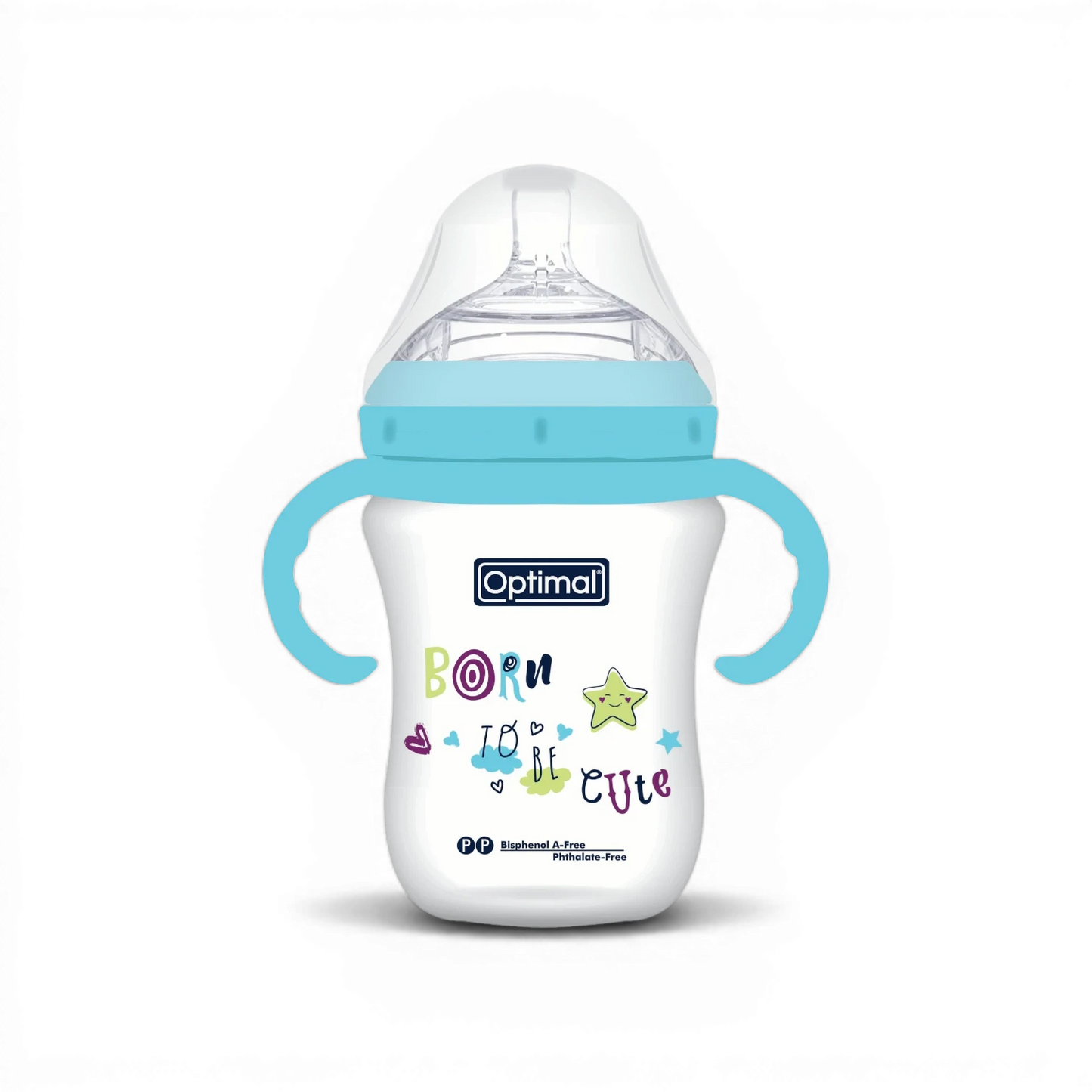 Optimal Mamilla Double Anti-Colic Extra Wide Feeding Bottle – 300 ml (6+ Months) – Blue