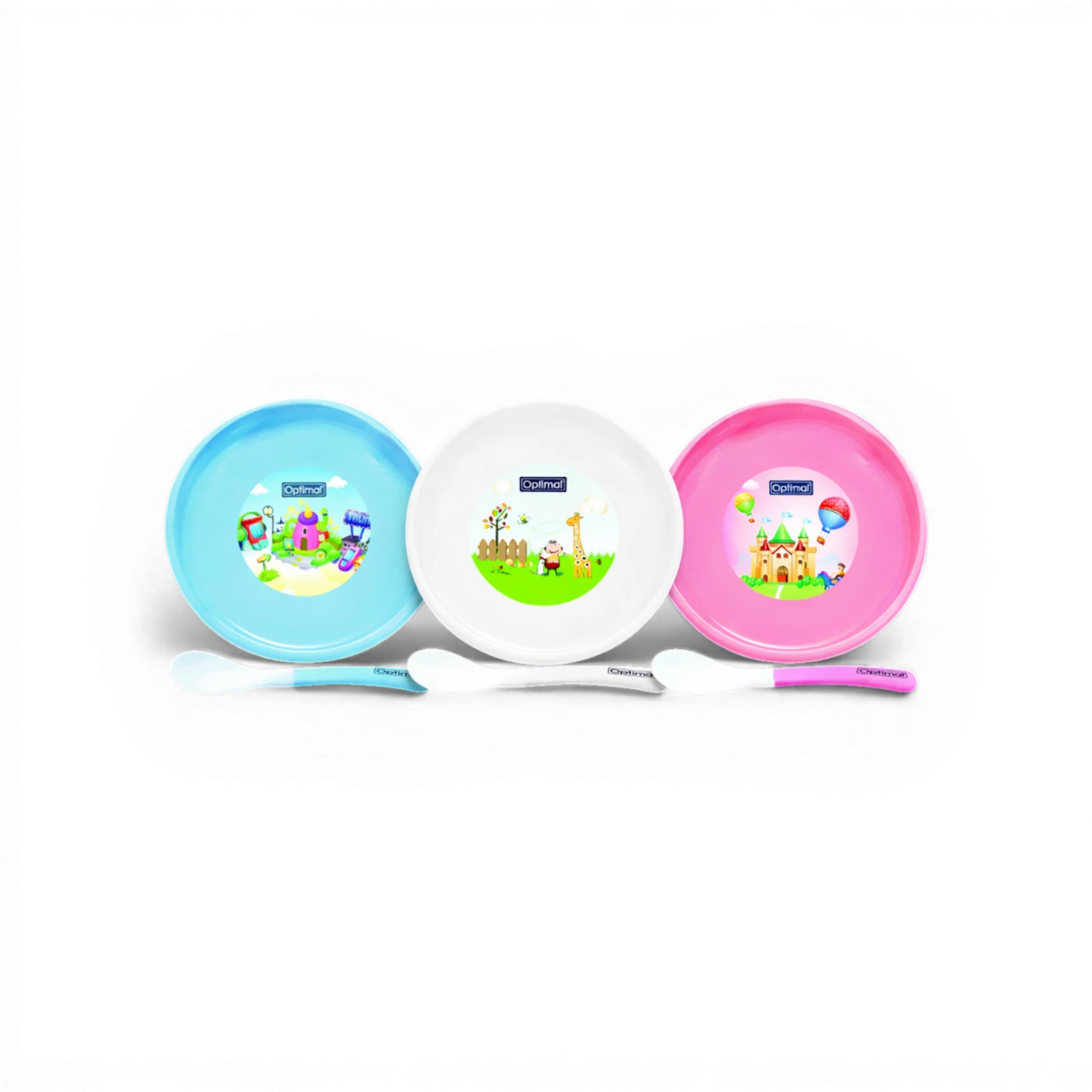 Optimal Non-Slip Feeding Dish Set – 4+ Months – 3 colors