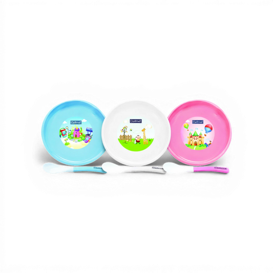 Optimal Non-Slip Feeding Dish Set – 4+ Months – 3 colors