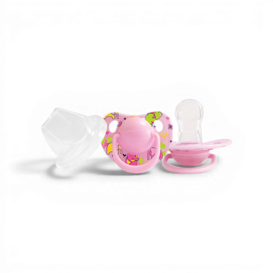 Optimal Orthodontic Silicone Pacifier Printed – 0+ Months – Blue or Pink