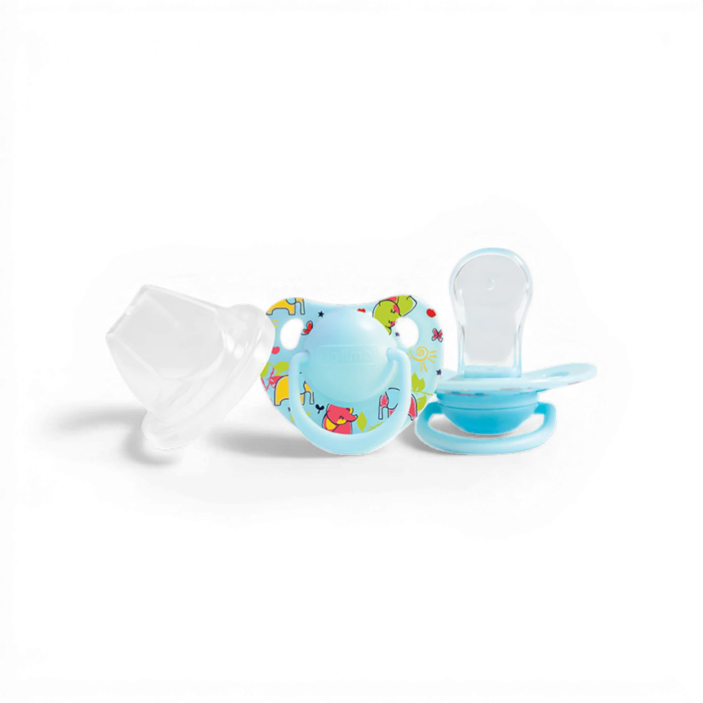 Optimal Orthodontic Silicone Pacifier Printed – 6+ Months – Blue or Pink