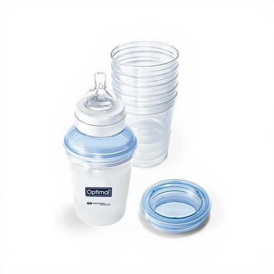 Optimal P.P. Wide Neck Food & Milk Storage Cups – 180 ml (0+ Months)