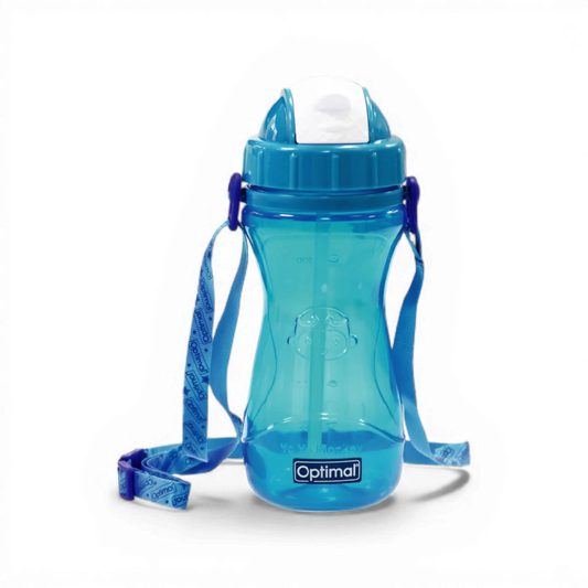 Optimal P.P. Silicone Straw Bottle – 500 ml (12+ Months) – Blue