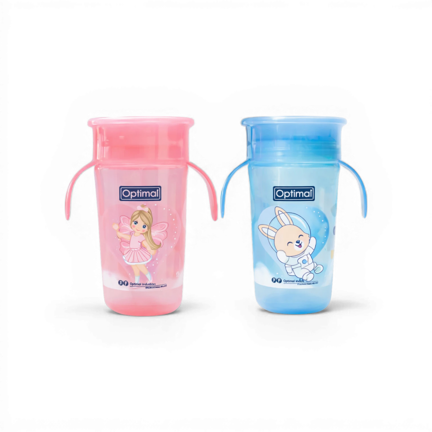 Optimal P.P. Baby Trainer Cup with Handle – 320 ml (9+ Months) – Blue or Pink