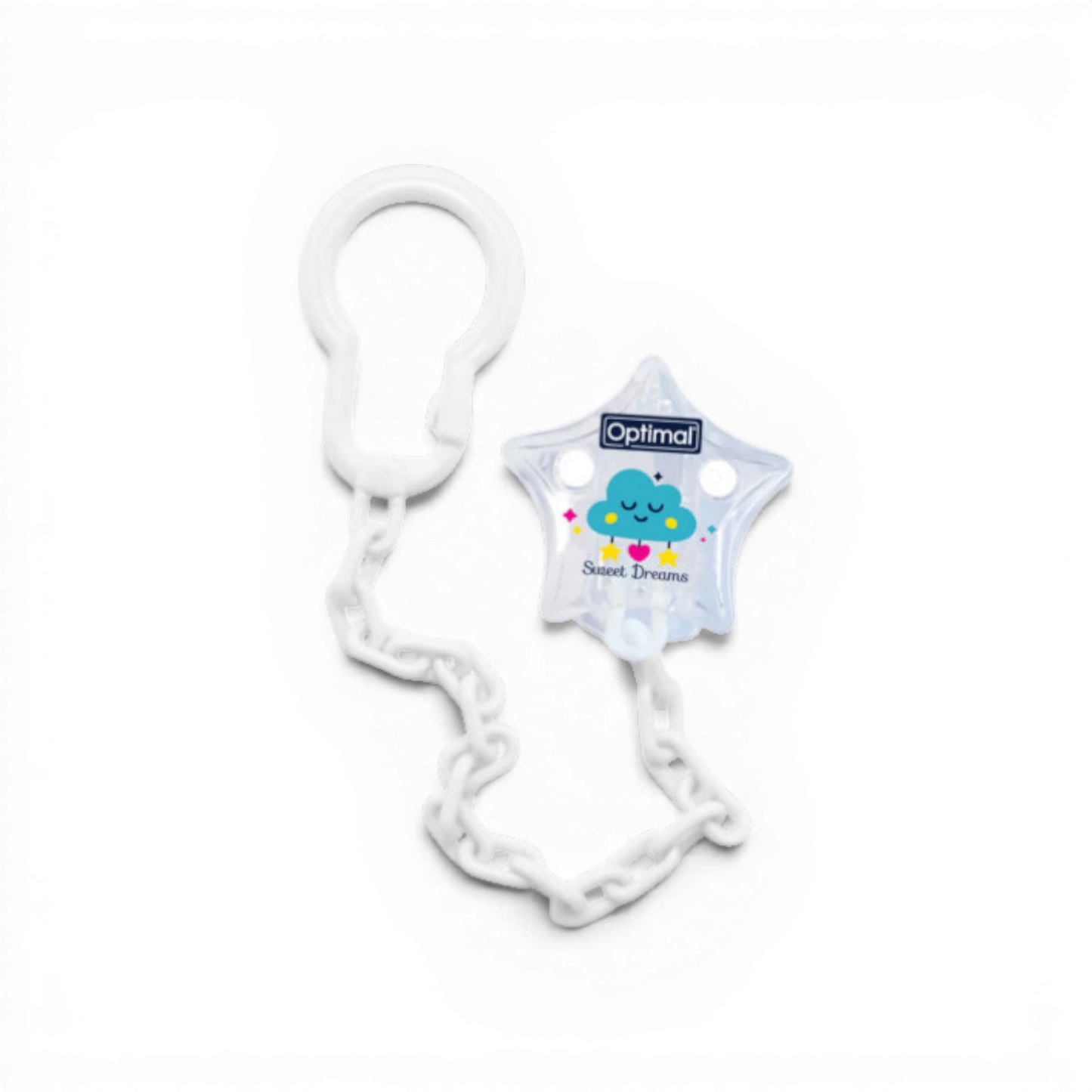 Optimal Pacifier Holder Clip – 0+ Months – Star Design (3 Colors)
