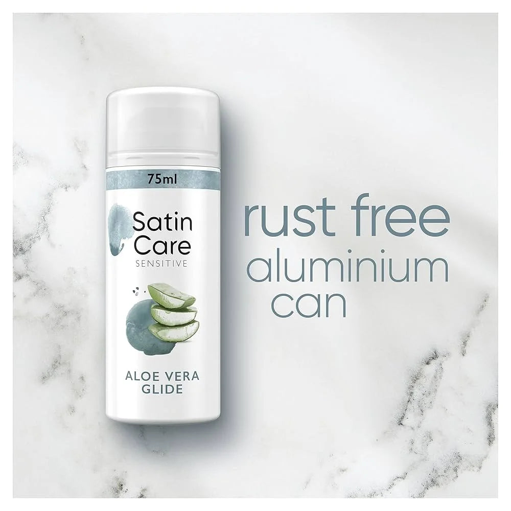 Gillette Satin Care Sensitive Skin Shaving Gel with Aloe Vera – 75 ml