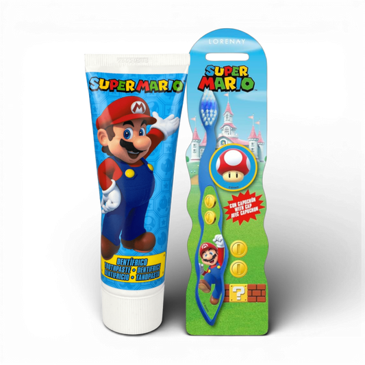 Super Mario Kids Toothpaste (Fluoride) + Toothbrush Set – 50ml