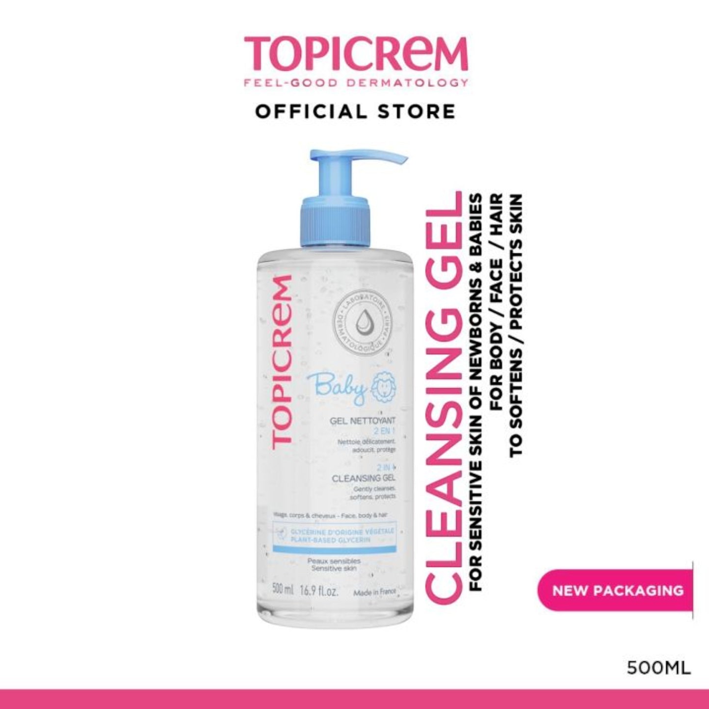 Topicrem Baby 2 in 1 Cleansing Gel – 500 ml