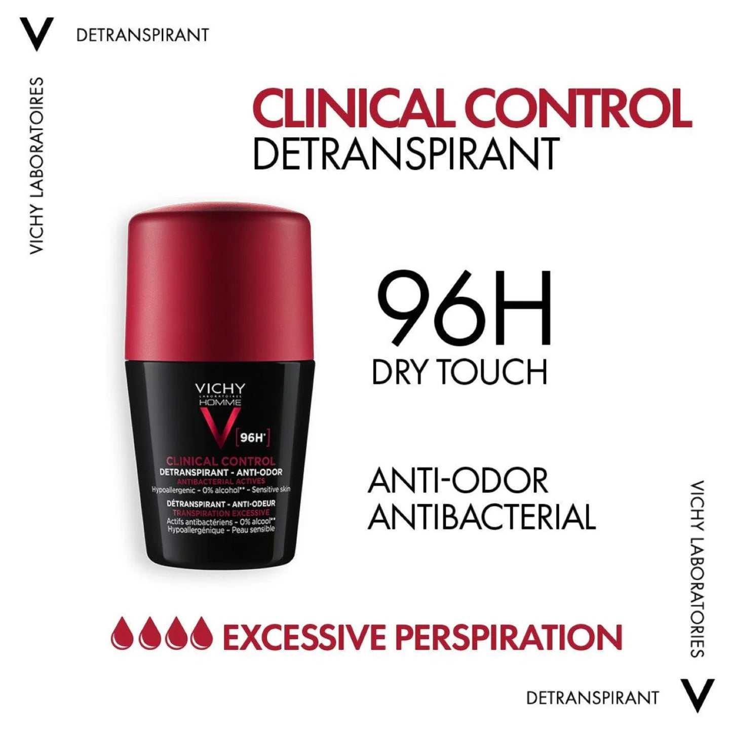Vichy Homme Clinical Control 96H Anti-Perspirant Deodorant – 50ml
